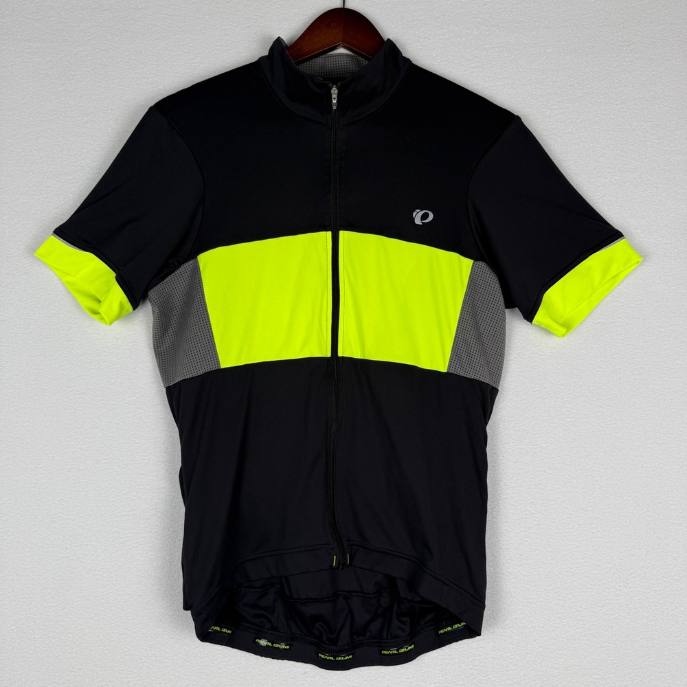 Pearl Izumi ELITE Escape Semi-Form Cycling Jersey Men M Full Zip Neon Visibility